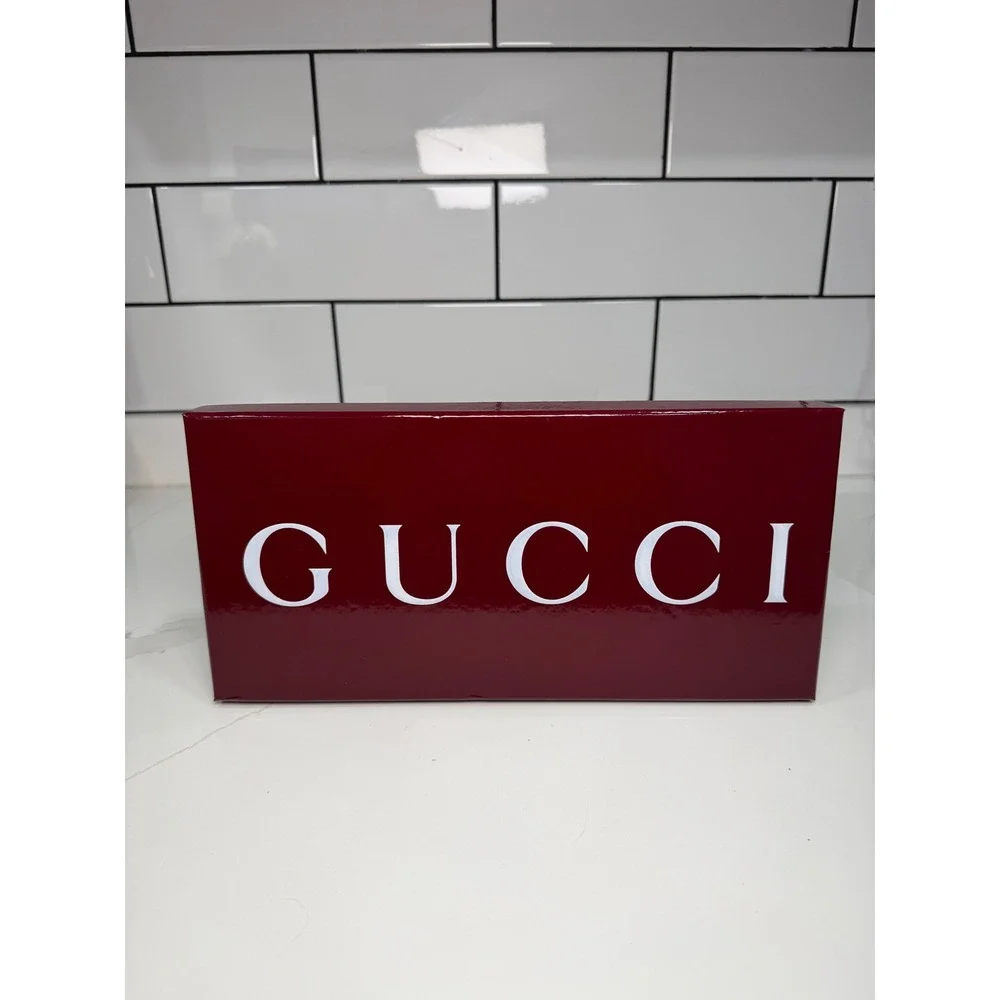 Gucci Empty Storage Box Burgundy Maroon Glossy White Logo